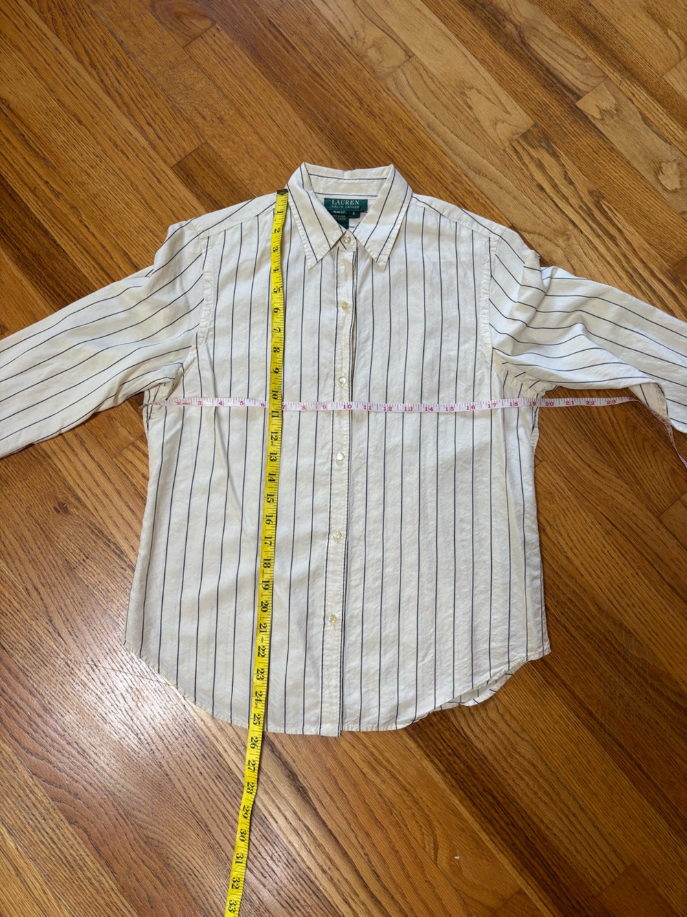 Vintage Y2K Lauren Ralph Lauren 100% silk button up Oxford blouse size 6 EUC - Picture 5 of 6